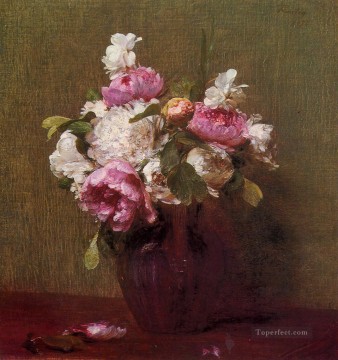 白牡丹とバラ 水仙の花の画家 アンリ・ファンタン・ラトゥール Oil Paintings